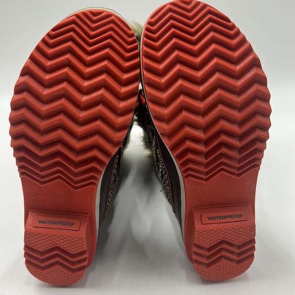 SOREL TOFINO BOOT WOMEN SIZE 7 BROWN HERRINGBONE CORDOVAN FUR WATERPROOF BOOT - Picture 7 of 10